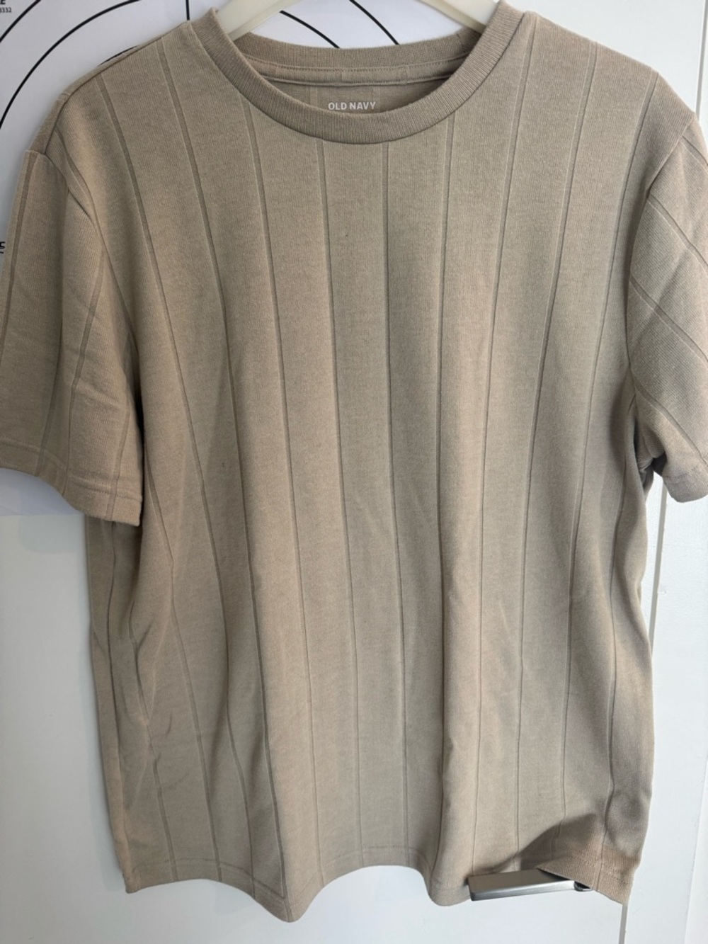 Old Navy Beige Ribbed Knit T-Shirt Size L